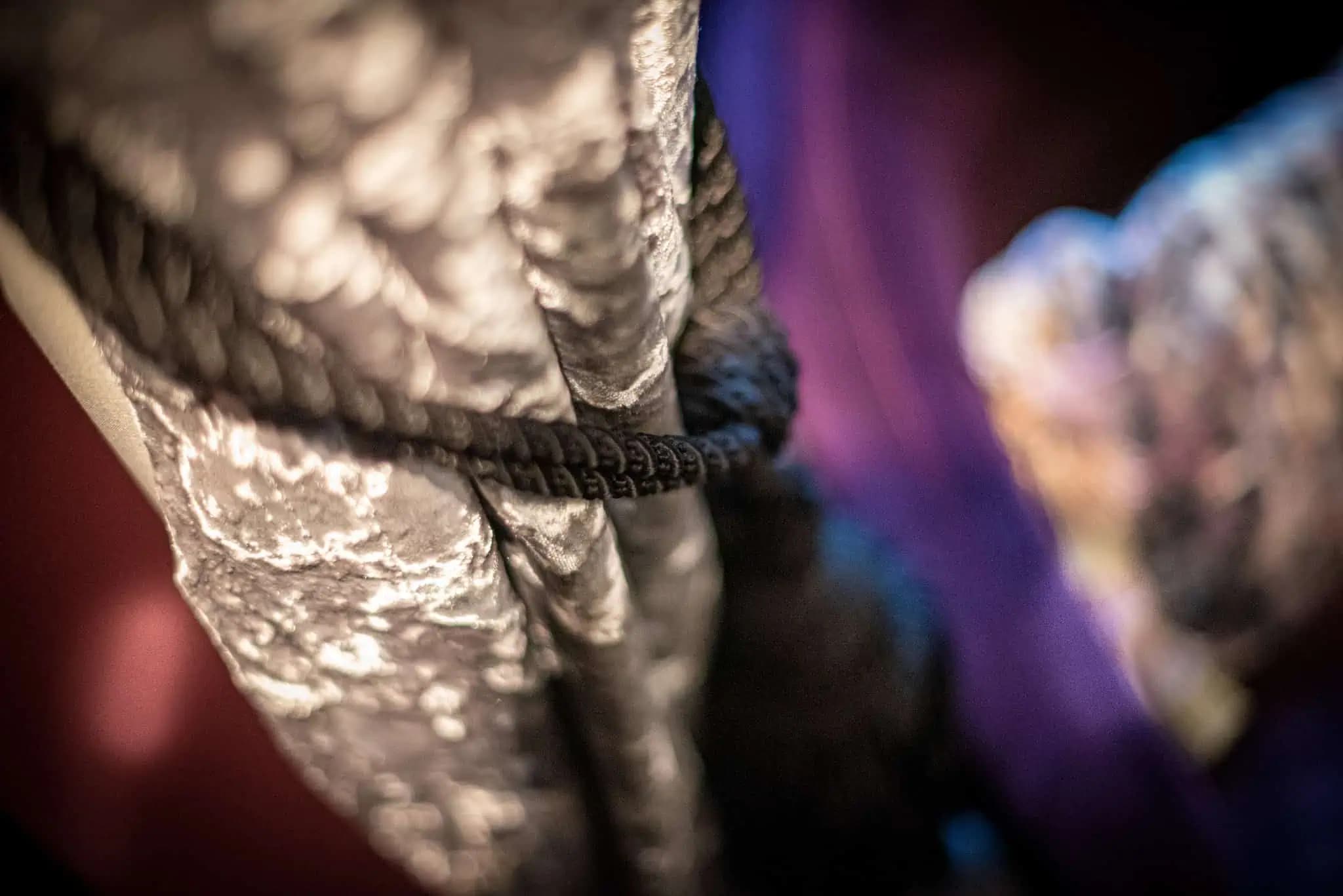 Velvet curtain detail inside Luxurious Home.